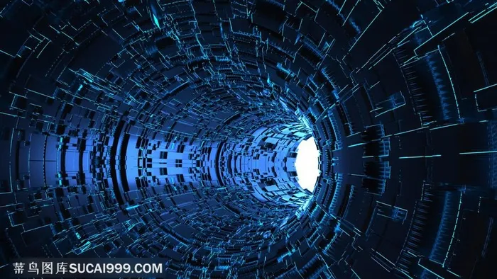 3D科技金属通道背景图片