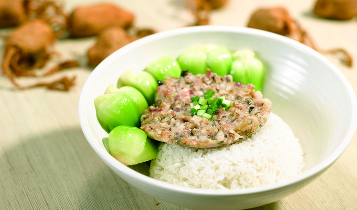 鱿鱼肉饼饭