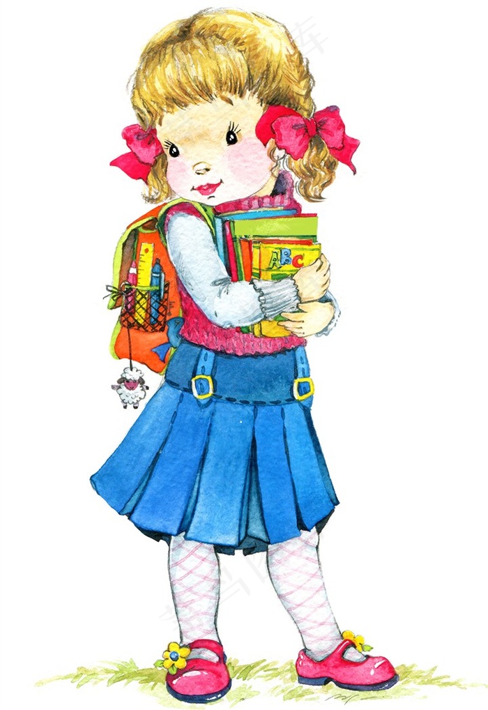 水彩卡通儿童绘画素材大图