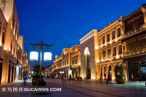 北京前门文化商业街美丽夜景图片