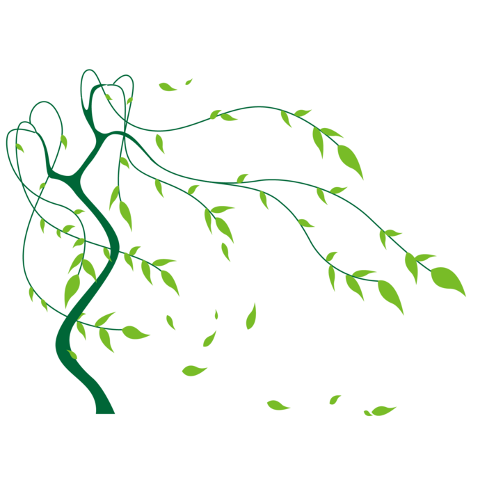 春天绿色春季水墨柳树柳条柳叶春季海报设计PNG免扣素材