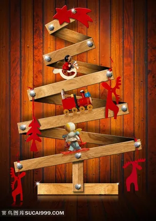 圣诞节圣诞树木纹背景