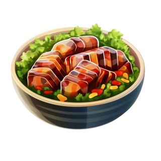 卡通手绘红烧肉美食免抠