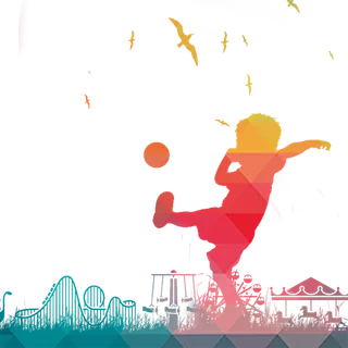 孩子踢球剪影