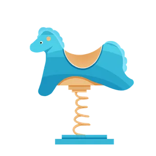 木马玩具剪贴画儿童节幼儿园插画