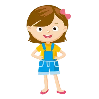 卡通背带裤人物简笔画