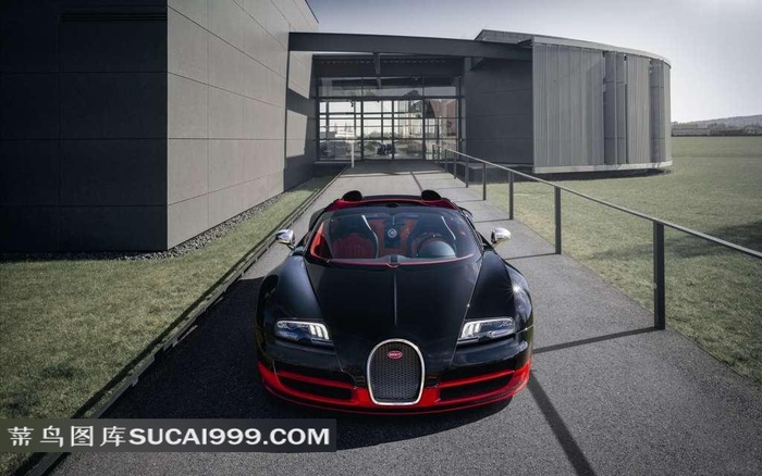 黑色布加迪威龙正面图
