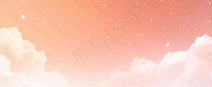 粉色渐变天空白云，唯美浪漫星空(1712x704)
