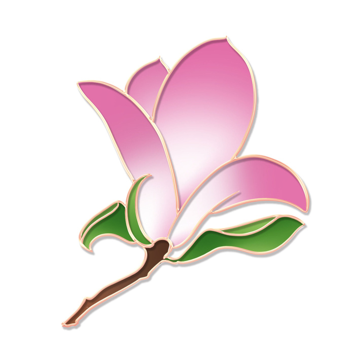 国潮风立体浮雕金边手绘花朵花卉PSD设计PNG免扣图片元素素材psd模版下载