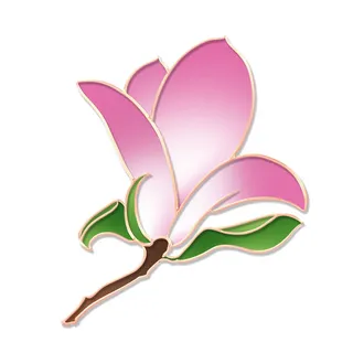 国潮风立体浮雕金边手绘花朵花卉PSD设计PNG免扣图片元素素材