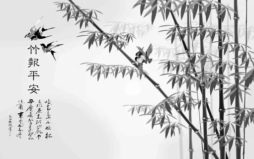 中式竹子背景墙