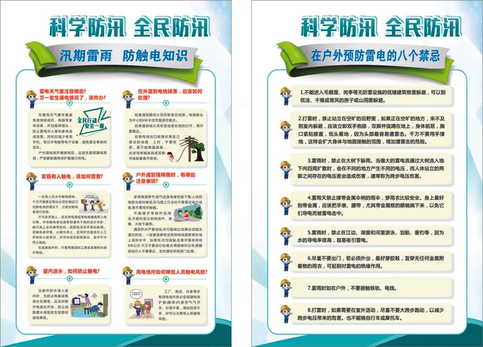 防雷防汛简约海报图片宣传cdr矢量模版下载