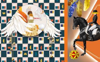 爱马仕美女背景墙