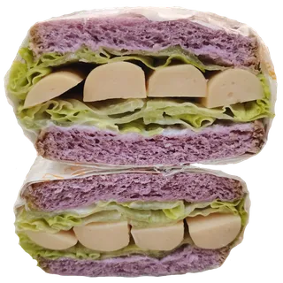 新鲜结球三明治紫薯汉堡包生菜免抠实物实拍摄影元素素材