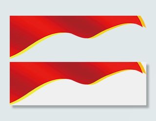 党建装饰素材红色飘扬的布免扣