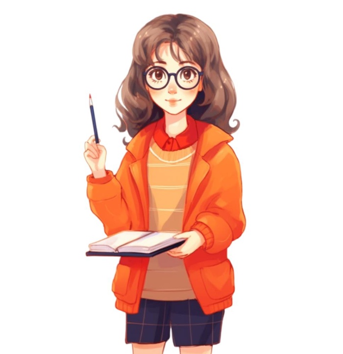 教师女孩拿着笔免抠