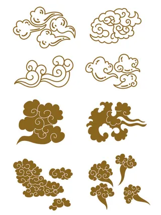 中国风古典式线条祥云纹底纹图案纹理装饰背景素材AI素材