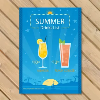 夏季夏日冷饮价格单矢量ai素材