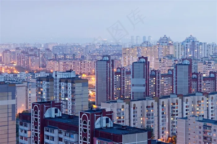 高楼大厦城市建筑风景画