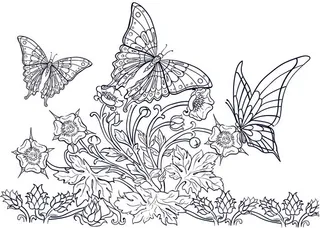 卡通手绘儿童黑白线描线稿