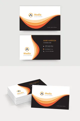 名片  布局  文具  报告  身份 橙色 