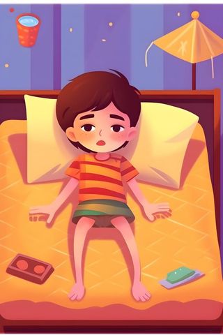 夏日躺着休息的男孩炎热海报素材背景