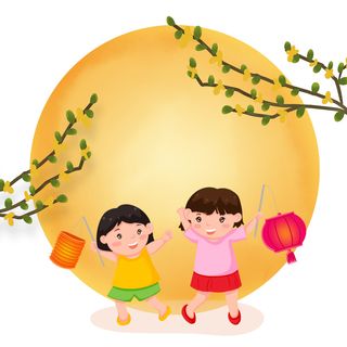 中秋节卡通儿童背景