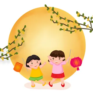 中秋节卡通儿童背景