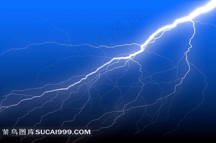 蓝天闪电图片
