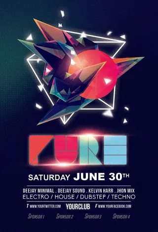 科技感多边形海报模板