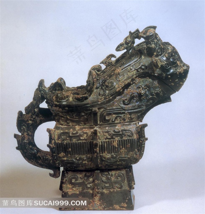 古代青铜纹饰图案酒器高清素材