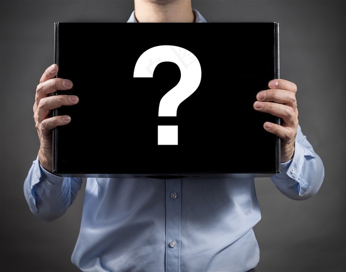 问号与商务人士高清图片素材