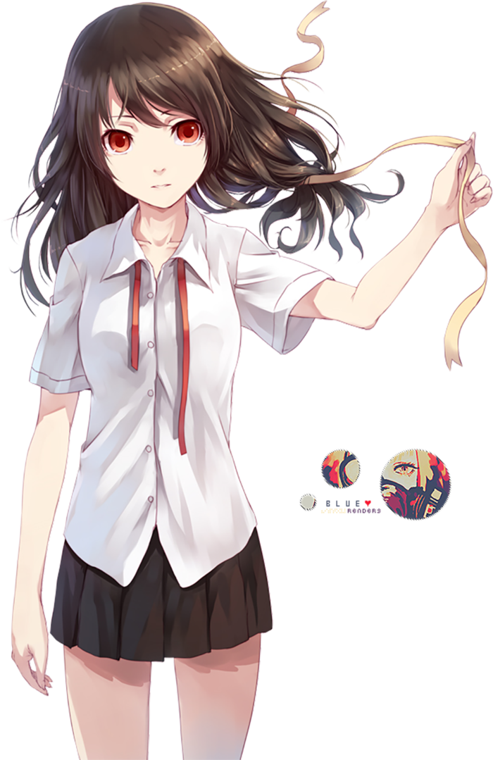 衬衫女孩人物素材卡通长发