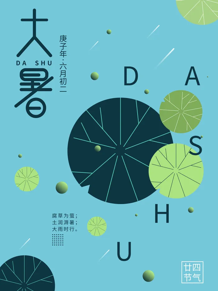 传统节日大暑海报psd模版下载
