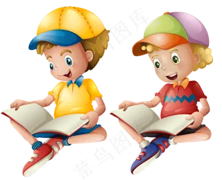 看书的小男孩免抠图片
