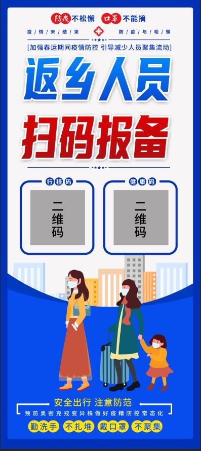 返乡疫情防控海报psd模版下载