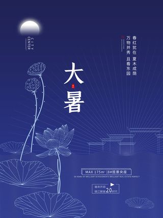 传统节气大暑海报