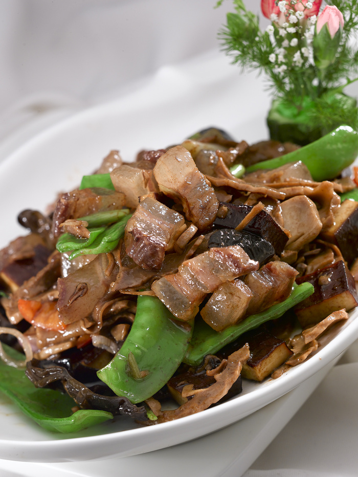  五香咸肉炒笋干