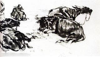 国画名家作品-黄胄的塔吉客舞