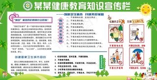 健康教育知识 健康教育 夏季常见疾病 预防中暑 宣传栏 健康教育展板 