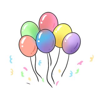 彩色气球  免抠