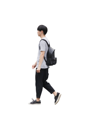 亚裔人物青年男生背包
