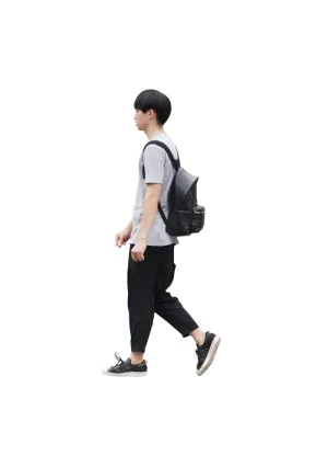 亚裔人物青年男生背包