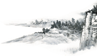 山水画素材中国风水墨画素材元素中国画