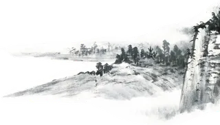 山水画素材中国风水墨画素材元素中国画