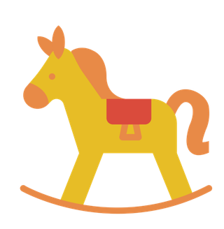 木马玩具剪贴画儿童节幼儿园插画