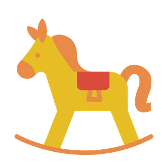 木马玩具剪贴画儿童节幼儿园插画