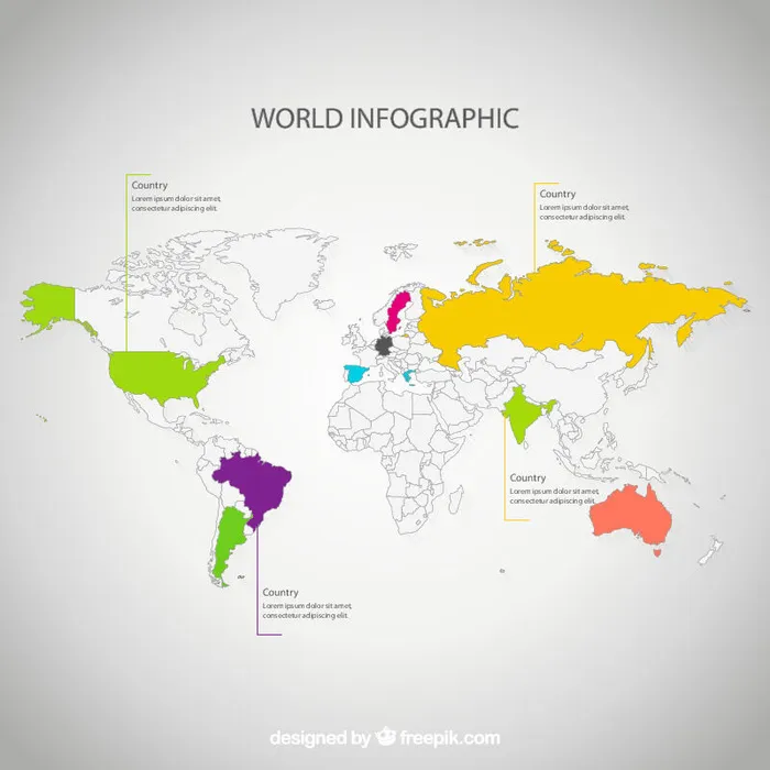新版世界地图矢量世界地图电子版CDR高清印刷AI素材模板ai矢量模版下载