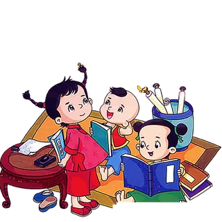 复古 读书 卡通 人物