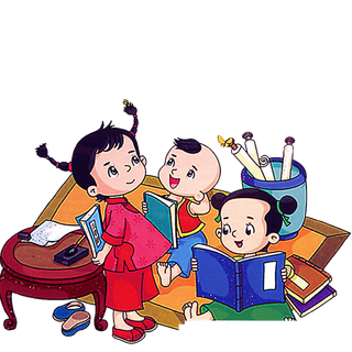 复古 读书 卡通 人物